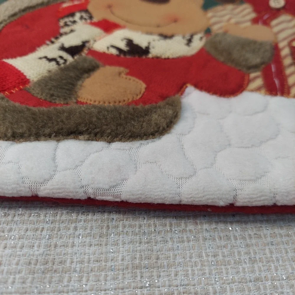 Christmas Advent Calendar Stocking‎ Reindeer Cardinal Plaid Felt Red Green